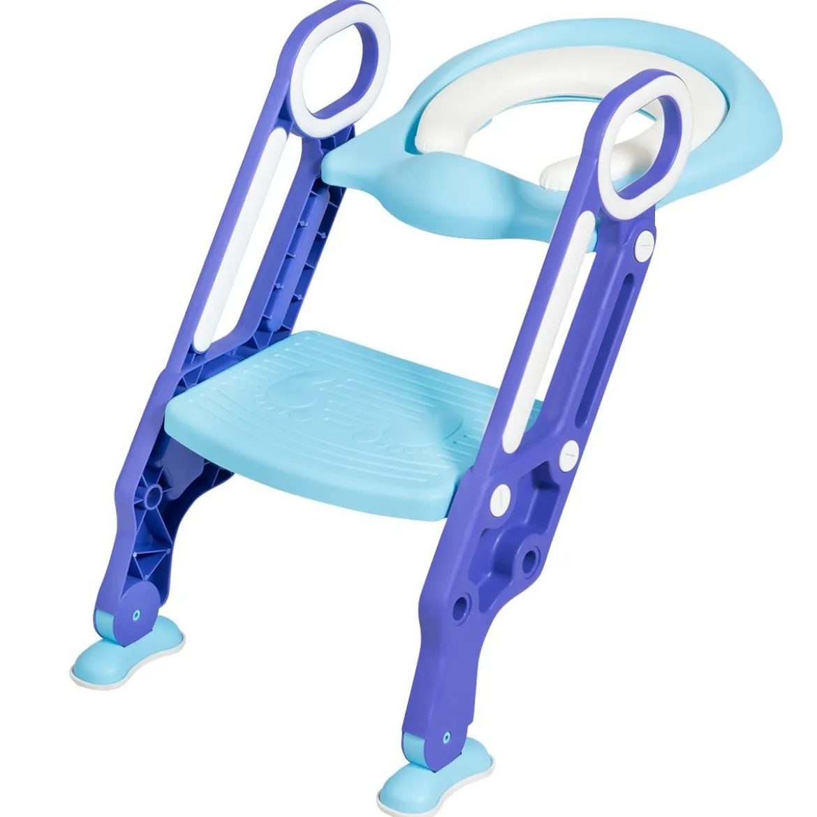 Kinder Toilettensitz höhenverstellbar Kindertoilette faltbar Toilettentrainer mit Leiter und Griffe Toilettentraining Lila und Blau