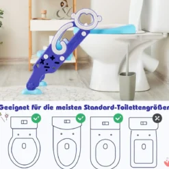 Kinder Toilettensitz Höhenverstellbar Toilettentrainer Kindertoilette mit Leite Lila