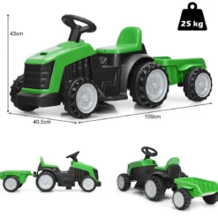 Kinder Traktor 2-Gang 6V Aufsitztraktor Kinderfahrzeug Elektroauto Grün