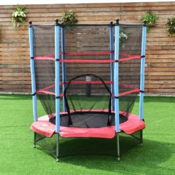 Kinder Trampolin 140 cm Gartentrampolin mit Sicherheitsnetz Sicherheitsrampolin