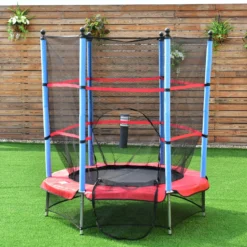 Kinder Trampolin 140 cm Gartentrampolin mit Sicherheitsnetz Sicherheitsrampolin
