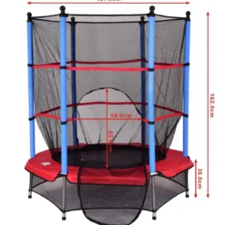 Kinder Trampolin 140 cm Gartentrampolin mit Sicherheitsnetz Sicherheitsrampolin