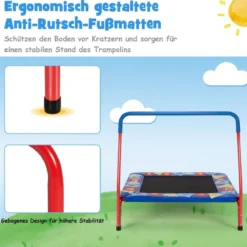 Kinder-Trampolin Mini Trampolin Fitness Trampolin mit Griff 95,5 x 99 x 87,5 cm Blau