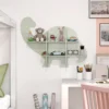 Kinder Wand Bücherregal mit 2 Ablage & 6 Offene Fächern Holz Dinosaurier Kinderregal