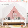 Kinderzelt mit waschbarer Baumwollmatte & Flaggenbanner Spielzelt mit Fenstern 131 x 91 x 131 cm Rosa