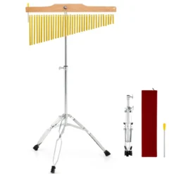 36 Klangstäbe für Windspiel Percussion Chimes mit Faltbarem & Einstellbarem Ständer & Tragetasche