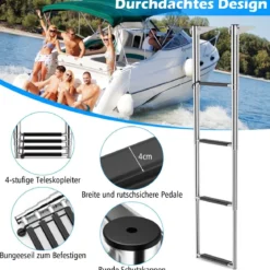 Klappbare Ausziehbare Schwimmplattform-Leiter mit Rutschfesten Stufen 40,5 x 31 cm