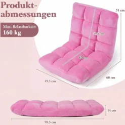 Klappbarer Bodenstuhl Bodensessel mit Verstellbarer Rückenlehne & Hochdichtem Schaumstoff Farbe wählbar
