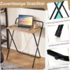 Klappbarer Computertisch mit Tablethalterung Kompakter Schreibtisch 64 x 43 x 80 cm Natur