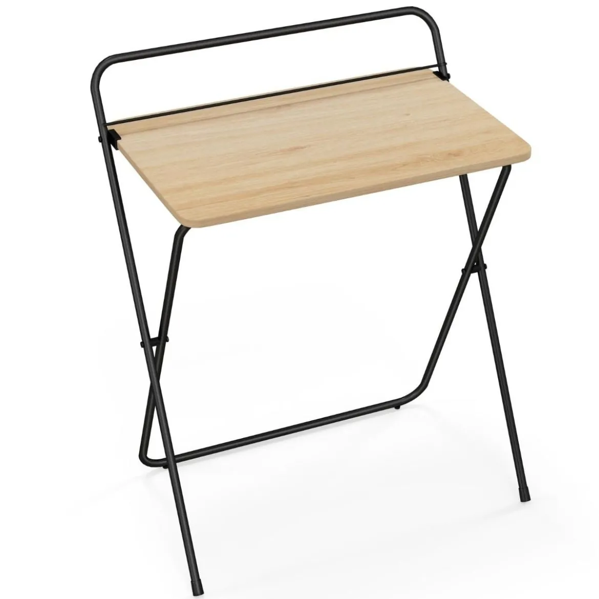 Klappbarer Computertisch mit Tablethalterung Kompakter Schreibtisch 64 x 43 x 80 cm Natur