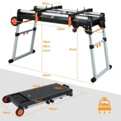 Klappbarer Gehrungssägenständer 5-in-1-Werkbank 126 x 60 x 81 cm