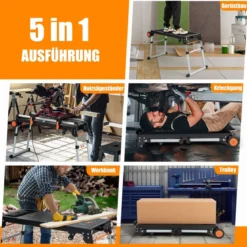 Klappbarer Gehrungssägenständer 5-in-1-Werkbank 126 x 60 x 81 cm