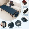Klappbarer Massagetisch mit Tragekoffer 9-stufig verstellbares Massagebett 210 x 70 x 64,5–90 cm Marineblau