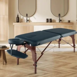 Klappbarer Massagetisch mit Tragekoffer 9-stufig verstellbares Massagebett 210 x 70 x 64,5–90 cm Marineblau