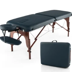 Klappbarer Massagetisch mit Tragekoffer 9-stufig verstellbares Massagebett 210 x 70 x 64,5–90 cm Marineblau