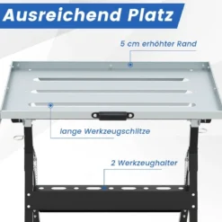 Klappbarer Mobiler Schweißtisch mit 4 Einstellbaren Höhen & Winkelangaben Arbeitstisch