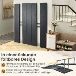 Klappbarer Picknicktisch mit 2 Bänken 183 cm Campingtisch-Set mit Metallrahmen