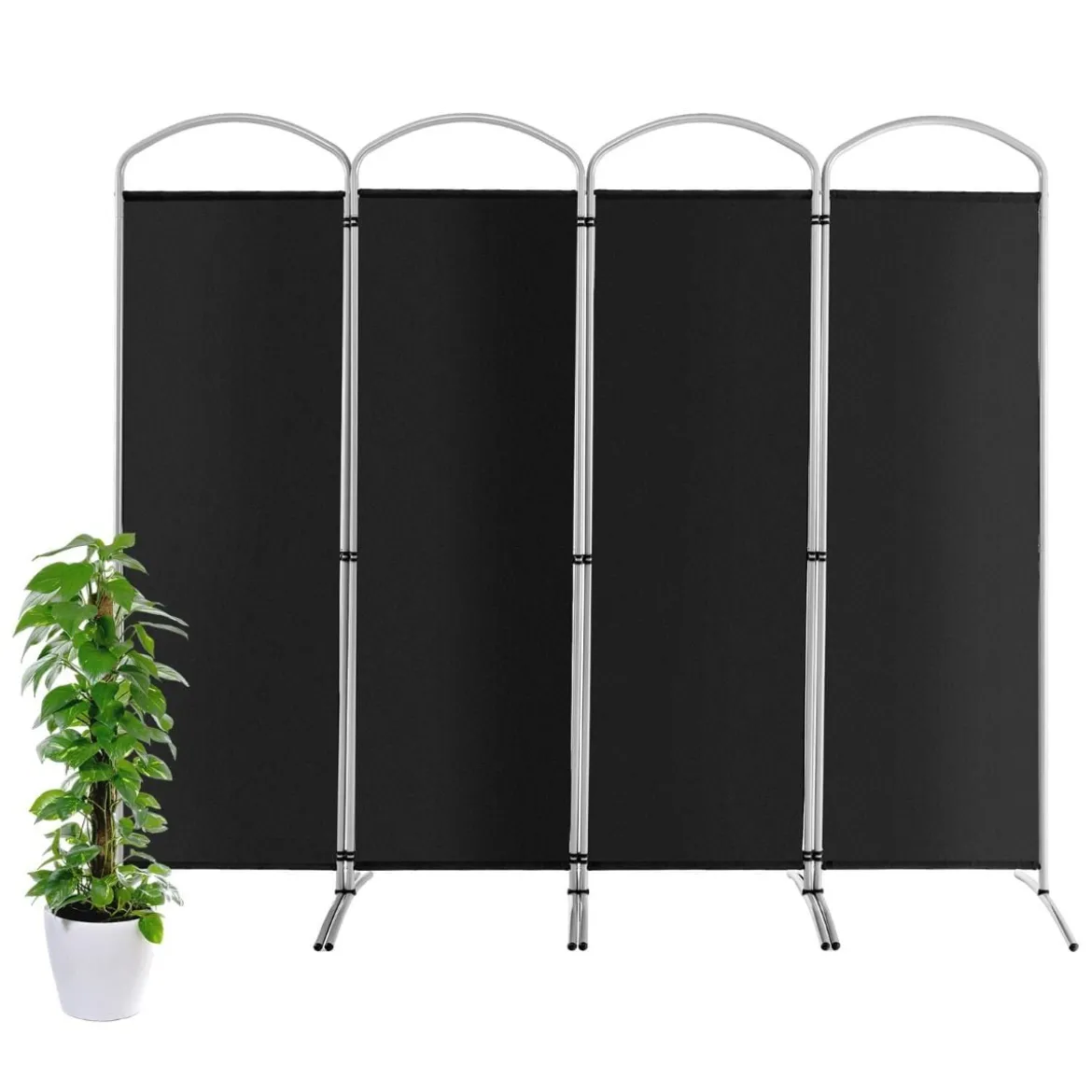 Klappbarer Raumteiler mit 4 Paneelen Trennwand für Zuhause 221 x 51 x 188 cm