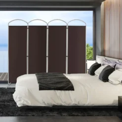 Klappbarer Raumteiler mit 4 Paneelen Trennwand für Zuhause 221 x 51 x 188 cm