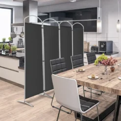 Klappbarer Raumteiler mit 4 Paneelen Trennwand für Zuhause 221 x 51 x 188 cm