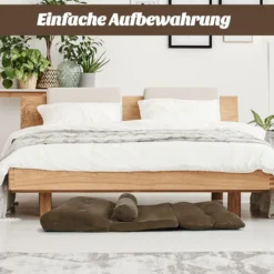 Klappbares Bodensofa Sofabett mit 2 Kissen & Rückenlehne 6-stufig Einstellbares Bodensessel Braun
