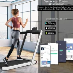 Klappbares 2-in-1-Laufband Leises elektrischer Heimtrainer mit zwei LED-Anzeigen Weiß