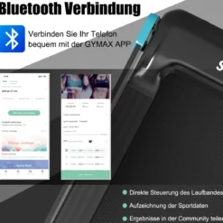 Klappbares Laufband für Zuhause mit Bluetooth-Lautsprecher & LED-Anzeige und Gerätehalter Marineblau