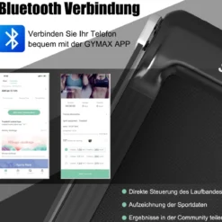 Klappbares Laufband für Zuhause mit Bluetooth-Lautsprecher & LED-Anzeige und Gerätehalter Silbern