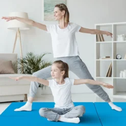 Klappbare Weichbodenmatte mit 2 Griffen Rutschfeste Gymnastikmatte 180 x 60 x 5 cm