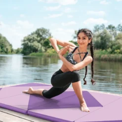 Klappbare Weichbodenmatte Tragbar Gymnastikmatte Yogamatte 240 x 117 x 5 cm