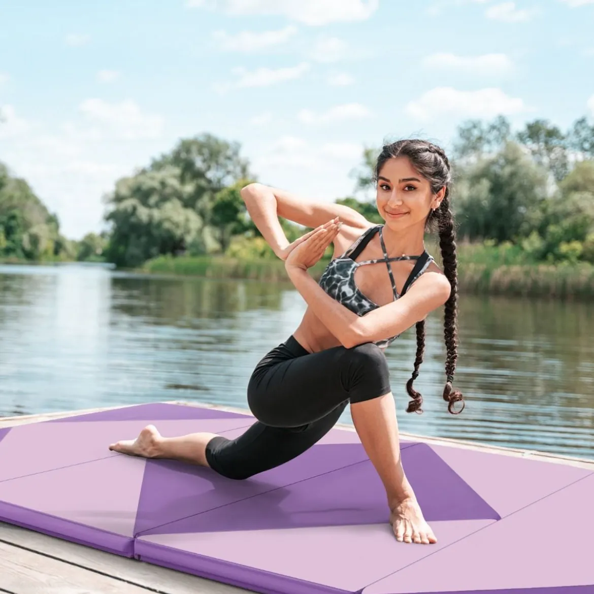 Klappbare Weichbodenmatte Tragbar Gymnastikmatte Yogamatte 240 x 117 x 5 cm