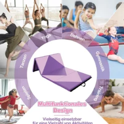 Klappbare Weichbodenmatte Tragbar Gymnastikmatte Yogamatte 240 x 117 x 5 cm