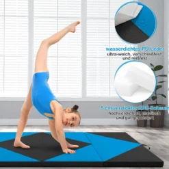 Klappbare Weichbodenmatte Tragbar Gymnastikmatte Yogamatte 240 x 117 x 5 cm