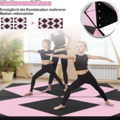 Klappbare Weichbodenmatte Tragbar Gymnastikmatte Yogamatte 240 x 117 x 5 cm