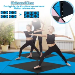 Klappbare Weichbodenmatte Tragbar Gymnastikmatte Yogamatte 240 x 117 x 5 cm