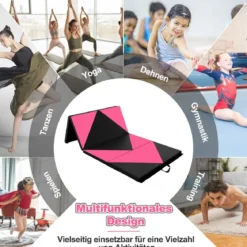 Klappbare Weichbodenmatte Tragbar Gymnastikmatte Yogamatte 240 x 117 x 5 cm
