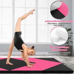 Klappbare Weichbodenmatte Tragbar Gymnastikmatte Yogamatte 240 x 117 x 5 cm