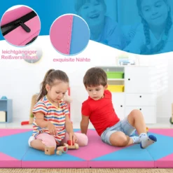 Klappbare Weichbodenmatte Tragbar Gymnastikmatte Yogamatte 240 x 117 x 5 cm