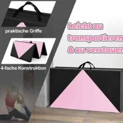 Klappbare Weichbodenmatte Tragbar Gymnastikmatte Yogamatte 240 x 117 x 5 cm