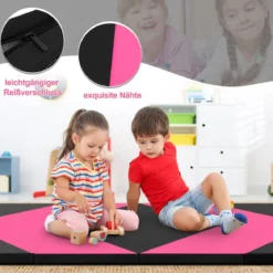 Klappbare Weichbodenmatte Tragbar Gymnastikmatte Yogamatte 240 x 117 x 5 cm