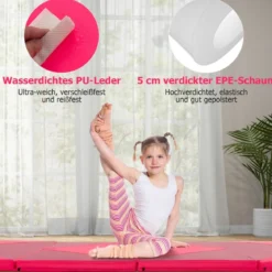 Klappbare Weichbodenmatte Tragbar Gymnastikmatte Yogamatte 240 x 117 x 5 cm