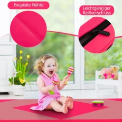Klappbare Weichbodenmatte Tragbar Gymnastikmatte Yogamatte 240 x 117 x 5 cm