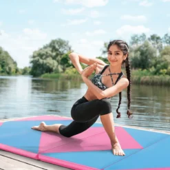 Klappbare Weichbodenmatte Tragbar Gymnastikmatte Yogamatte 240 x 117 x 5 cm
