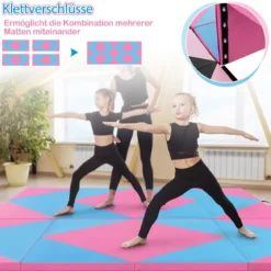 Klappbare Weichbodenmatte Tragbar Gymnastikmatte Yogamatte 240 x 117 x 5 cm