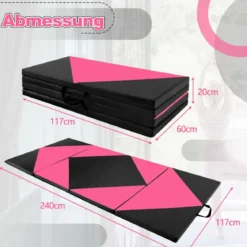 Klappbare Weichbodenmatte Tragbar Gymnastikmatte Yogamatte 240 x 117 x 5 cm