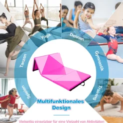 Klappbare Weichbodenmatte Tragbar Gymnastikmatte Yogamatte 240 x 117 x 5 cm