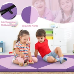Klappbare Weichbodenmatte Tragbar Gymnastikmatte Yogamatte 240 x 117 x 5 cm
