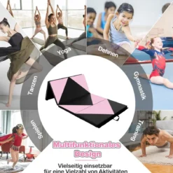 Klappbare Weichbodenmatte Tragbar Gymnastikmatte Yogamatte 240 x 117 x 5 cm