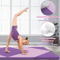 Klappbare Weichbodenmatte Tragbar Gymnastikmatte Yogamatte 240 x 117 x 5 cm