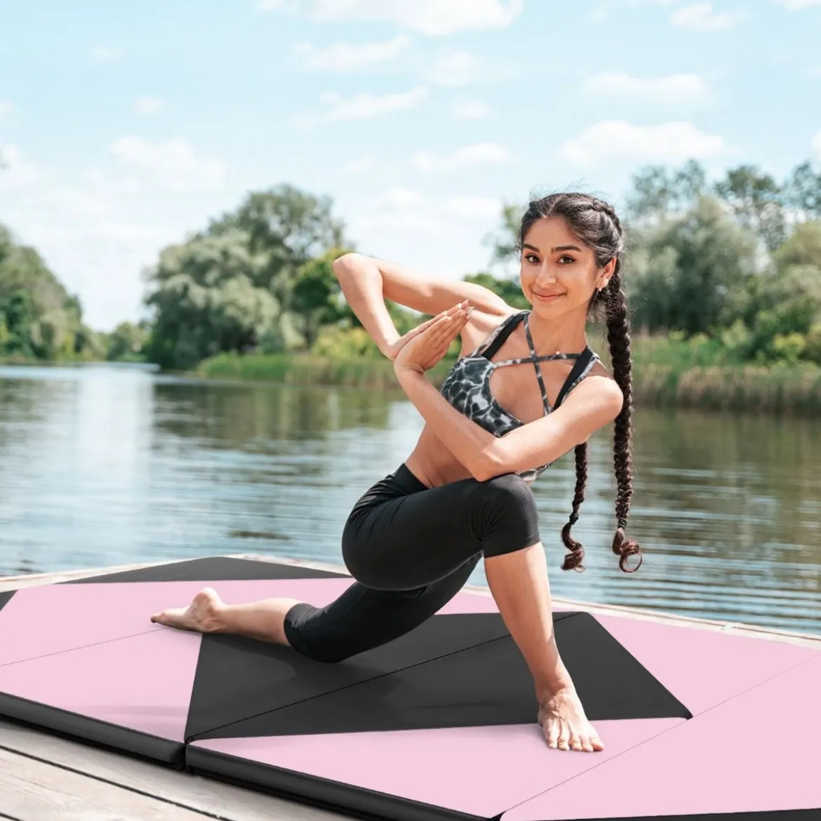 Klappbare Weichbodenmatte Tragbar Gymnastikmatte Yogamatte 240 x 117 x 5 cm